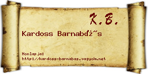 Kardoss Barnabás névjegykártya