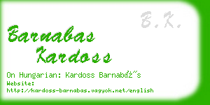 barnabas kardoss business card